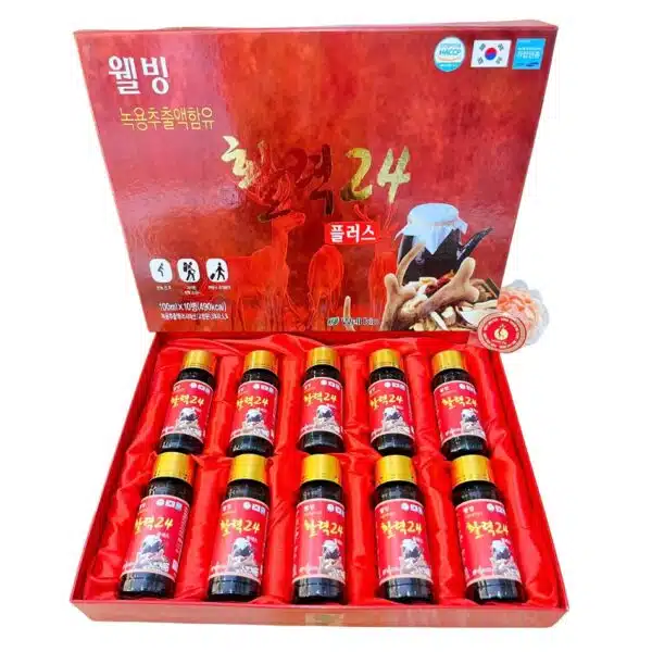 Nước hồng sâm nhung hươu 10 chai 100ml - WELLBIO